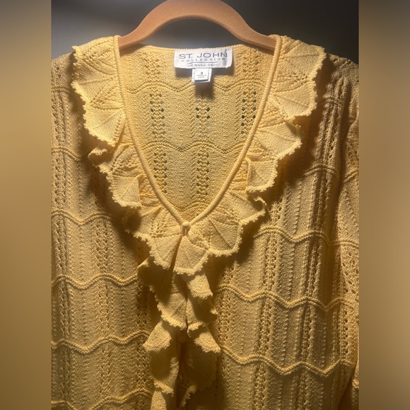 Yellow St. John collection size 8 button down sweater - Picture 2 of 7
